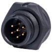 For outdoor installations or in areas prone to moisture.
5A rated. LTW lock type series "B". 6 pin male.