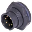 Waterproof IP67 rated 7 Pin Male Solder cup chassis connector for installations outdoors or in areas prone to moisture build up. Lock Type mating ring. 5A rated.
