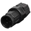 Waterproof IP67 rated 3 Pin male line connector for installations outdoors or in areas prone to moisture build up. 5A rated.
