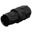 Waterproof IP67 rated 6 Pin male line connector for installations outdoors or in areas prone to moisture build up. 5A rated.