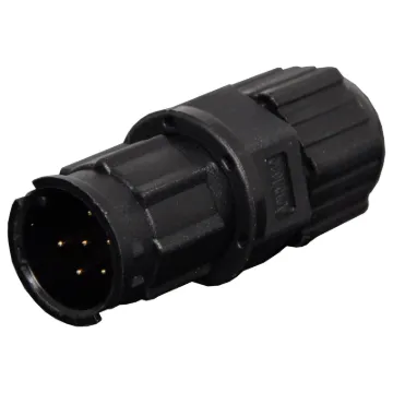 Waterproof IP67 rated 6 Pin male line connector for installations outdoors or in areas prone to moisture build up. 5A rated.