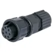 Waterproof IP67 rated 8 Pin Female Line connector for installations outdoors or in areas prone to moisture build up. Lock Type mating ring. 5A rated.