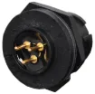 Waterproof IP67 rated 3 Pin Male Chassis Mount PCB Connector. Lock type mounting ring.