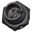 Waterproof IP67 rated 4 Pin Male Chassis Mount PCB Connector. Lock type mounting ring.