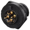 Waterproof IP67 rated 4 Pin Male Chassis Mount PCB Connector. Lock type mounting ring.