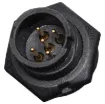 Waterproof IP67 rated 5 Pin Male Chassis Mount PCB Connector. Lock type mounting ring.