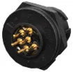 Waterproof IP67 rated 6 Pin Male Chassis Mount PCB Connector. Lock type mounting ring.