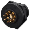 Waterproof IP67 rated 7 Pin Male Chassis Mount PCB Connector. Lock type mounting ring.