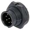 Waterproof IP67 rated 8 Pin PCB pin chassis connector for installations outdoors or in areas prone to moisture build up. Lock Type mating ring. 5A rated.