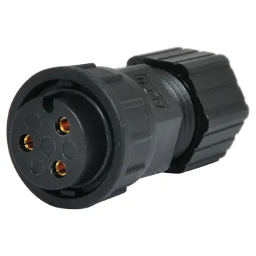 Waterproof IP66 rated 3 Pin female line connector for installations outdoors or in areas prone to moisture build up. 20A rated.
