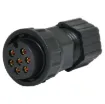 Waterproof IP66 rated 7 Pin female line connector for installations outdoors or in areas prone to moisture build up. 20A rated.