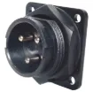 Waterproof IP66 rated 3 Pin male chassis connector for installations outdoors or in areas prone to moisture build up. 20A rated.