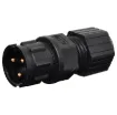 IP66 rated waterproof connectors for installations outdoors
or in areas prone to moisture build up. Screw
cap available to suit socket for when line plug is not
connected. 20A rated. LTW "D" series.