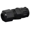 IP66 rated waterproof connectors for installations outdoors
or in areas prone to moisture build up. Screw
cap available to suit socket for when line plug is not
connected. 20A rated. LTW "D" series.