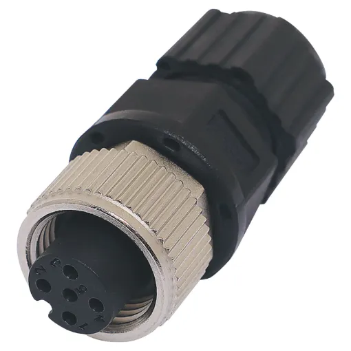 Male and female line connectors include metal screw on collars, with heavy duty plastic cable entries. Chassis connectors feature metal outer construction with plastic insert. Ideal for heavy duty industrial & marine applications. 5A rated. LTW M12 series