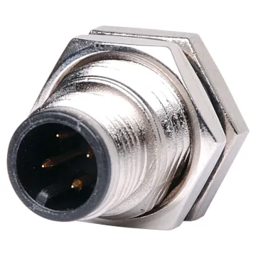 Male and female line connectors include metal screw on collars, with heavy duty plastic cable entries. Chassis connectors feature metal outer construction with plastic insert. Ideal for heavy duty industrial & marine applications. 4A rated. LTW M12 series