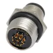Male and female line connectors include metal screw on collars, with heavy duty plastic cable entries. Chassis connectors feature metal outer construction with plastic insert. Ideal for heavy duty industrial & marine applications. 4A rated. LTW M12 series.