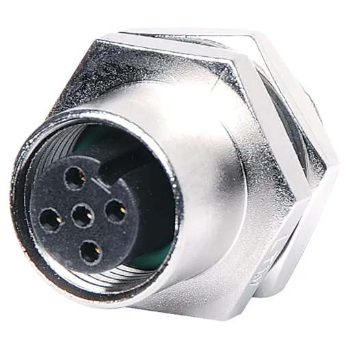 Male and female line connectors
include metal screw on collars, with
heavy duty plastic cable entries.
Chassis connectors feature metal
outer construction with plastic insert.
4A rated. LTW M12 series.