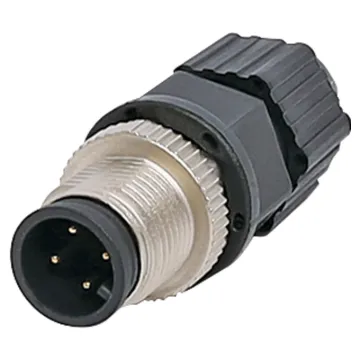 Male and female line connectors include metal screw on collars, with heavy duty plastic cable entries. Chassis connectors feature metal outer construction with plastic insert. Ideal for heavy duty industrial & marine applications. 4A rated. LTW M12 series