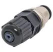 Male and female line connectors include metal screw on collars, with heavy duty plastic cable entries. Chassis connectors feature metal outer construction with plastic insert. Ideal for heavy duty industrial & marine applications. 4A rated. LTW M12 series