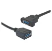 USB type A socket to USB type A socket lead, 160mm.