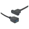 USB type A socket to USB type C socket lead, 160mm.