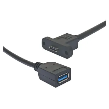 USB type A socket to USB type C socket lead, 160mm.