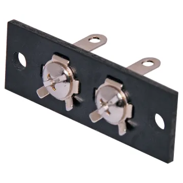 Dimensions: 47W x 16Hmm. 38.5mm between mounting hole centres. Limited stocks.