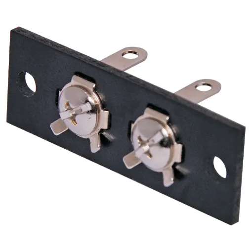 Dimensions: 47W x 16Hmm. 38.5mm between mounting hole centres. Limited stocks.