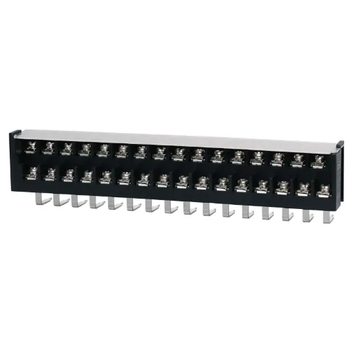Barrier Terminal Block, with screw connection. Rated 20A at 300V.