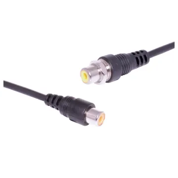 A threaded RCA socket for fitment to a custom AV wallplate.