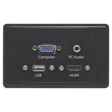 Flylead type HDMI, VGA, USB type A and 3.5mm. Includes flylead connections for easy on-site termination.