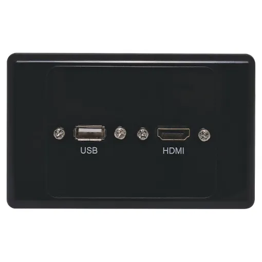 Latest HDMI high speed with Ethernet (1.4) connection. Rear is fitted with 150mm fly leads and HDMI and USB type A socket for easy connection.
