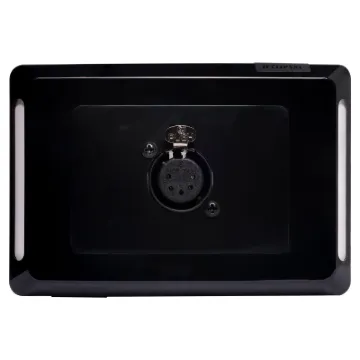 5pin XLR microphone connector mounted horizontally on a Clipsal pro wall plate. &quotOne-Shot&quot version with screw terminal connections for quick and easy connection on site.