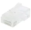 Unique through hole (open-pass) design for quick, easy termination. 
Cat5e 8P8C male connector suits solid core cable.
Jar of 100pcs