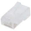 Unique through hole (open-pass) design for quick, easy termination. 
Cat6 8P8C male connector suits solid core cable.
Jar of 100pcs
