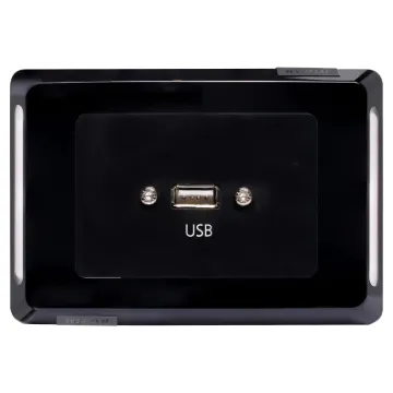 USB type A connections fitted to a Clipsal Pro Series wall plate which has been specifically designed for commercial building installations. Rear is fitted with 150mm fly lead with a USB type A socket for easy connection.