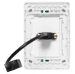 USB type A connections fitted to a Clipsal Pro Series wall plate which has been specifically designed for commercial building installations. Rear is fitted with 150mm fly lead with a USB type A socket for easy connection.