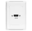 Flylead Wallplate fitted with HDMI high speed with Ethernet (2.0) connection. Vertical orientation.