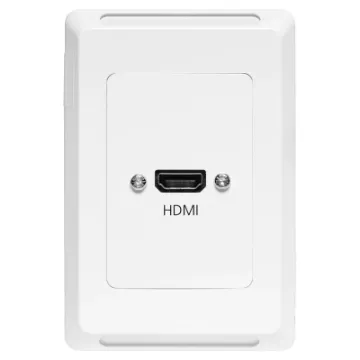 Flylead Wallplate fitted with HDMI high speed with Ethernet (2.0) connection. Vertical orientation.