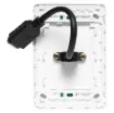 Flylead Wallplate fitted with HDMI high speed with Ethernet (2.0) connection. Vertical orientation.