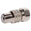 F male plug into the RCA female adaptor.