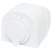 A surface mount socket with rubber cap to prevent dust buildup.