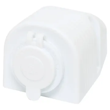 A surface mount socket with rubber cap to prevent dust buildup.