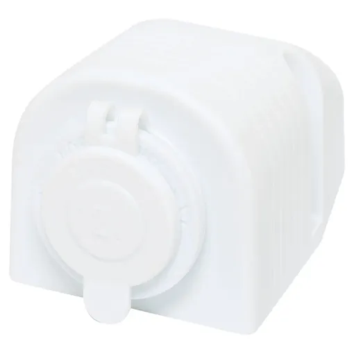 A surface mount socket with rubber cap to prevent dust buildup.
