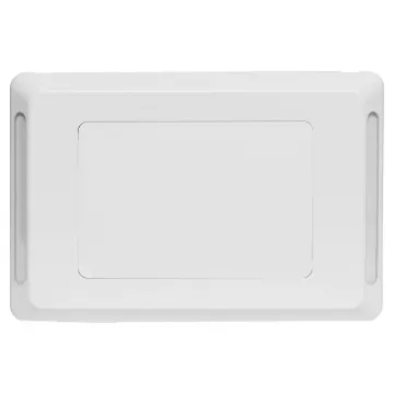 This blank wallplate fits a standard electrical wallbox. It features a removable clip in insert which can be machined by OEMs to suit different connections or switches as required.
