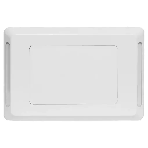 This blank wallplate fits a standard electrical wallbox. It features a removable clip in insert which can be machined by OEMs to suit different connections or switches as required.