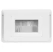 Slim profile for fitting behind cabinets. Brush plate for cable entry through walls etc. Fitted to Clipsal Pro wallplate.