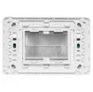 Slim profile for fitting behind cabinets. Brush plate for cable entry through walls etc. Fitted to Clipsal Pro wallplate.