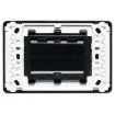 Slim profile for fitting behind cabinets. Brush plate for cable entry through walls etc. Fitted to Clipsal Pro wallplate.